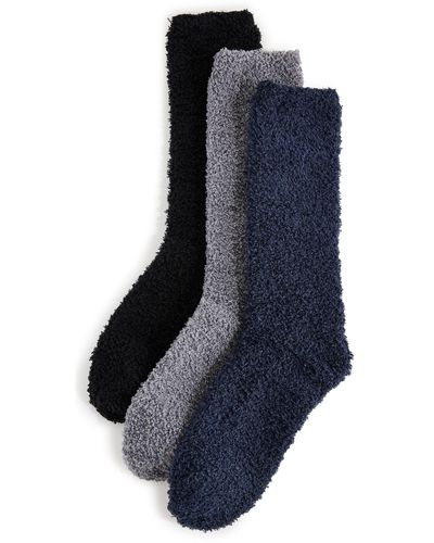 Barefoot Dreams Cozychic 3 Pair Socks Set - Blue