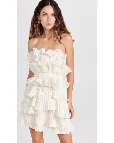 AMUR Reed Pleated Shell Dress - Natural