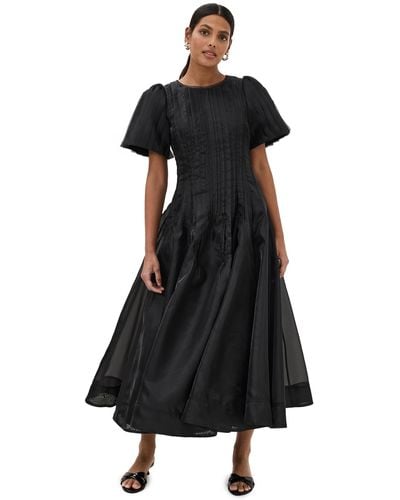 Aje. Nova Pleated Midi Dress - Black