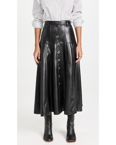 Cinq a Sept Metallic Leather Jaycie Skirt