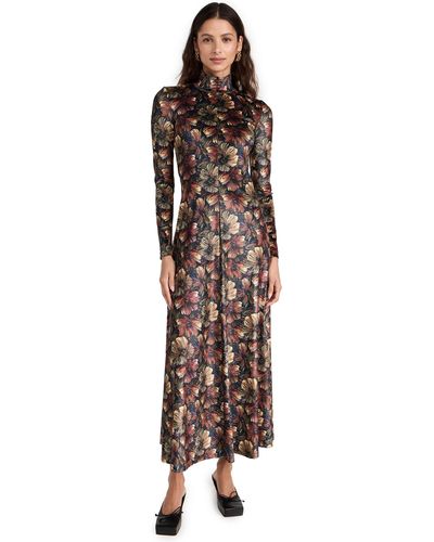 Rosetta Getty Zip Up Maxi Turteneck Dress - Vevet Jersey Muti - Multicolour