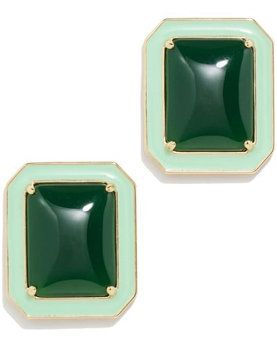 Alison Lou Rectangle Jelly Button Studs - Green