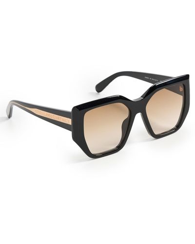 Stella McCartney Oversized Cat Eye Sunglasses Shiny Black / Gradient Brown