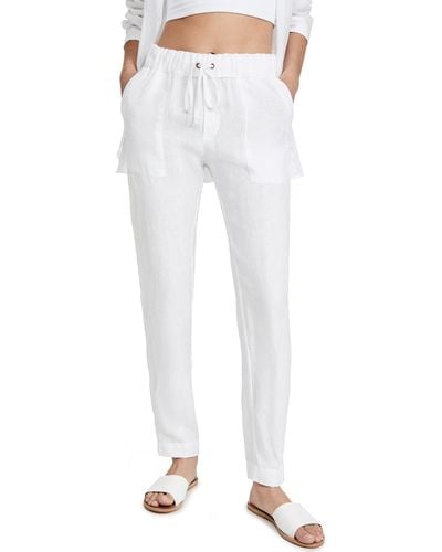 Enza Costa Linen Easy Pants - White
