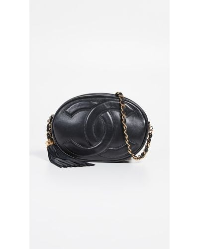 What Goes Around Comes Around Chanel Cc Oval Bag - Black