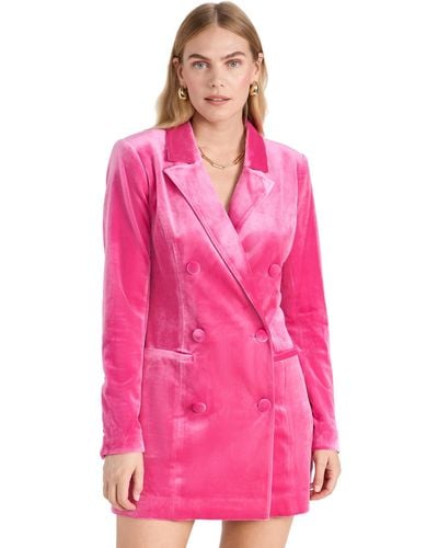 GOOD AMERICAN Velvet Exec Blazer Dress - Pink