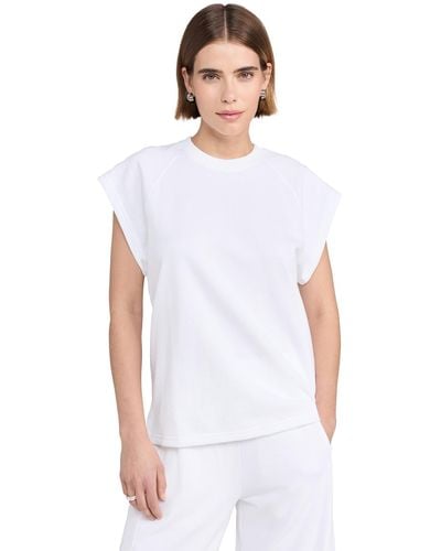 Tibi Suer Sweatshirting Seeveess Easy Top - White