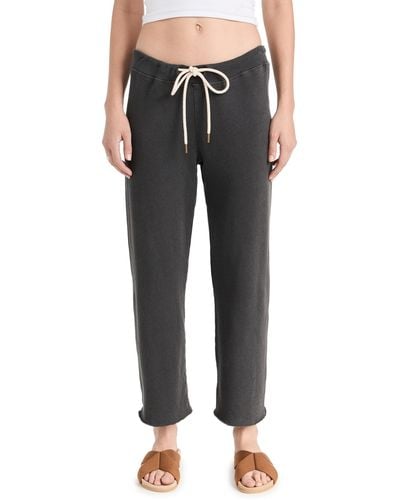 The Great The Wide Leg Cropped Sweatpants - Black