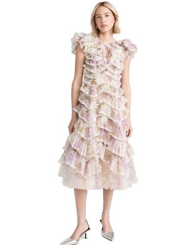 Needle & Thread Wisteria Ruffle Lace Ballerina Dress - Natural