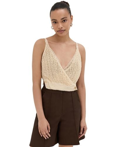 RECTO. Twited Detai Knit Top Ight Beige - Natural