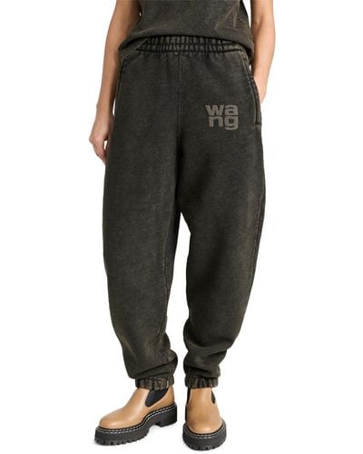 Alexander Wang Glitter Essential Terry Sweatpants With Puff Logo - Black