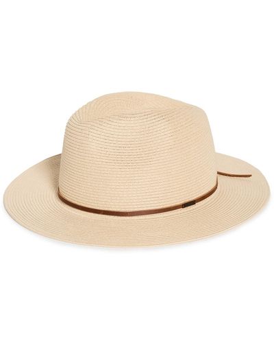 Brixton Wesley Straw Packable Fedora - Natural
