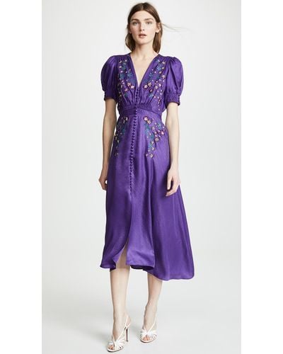 Saloni Lea Dress - Purple