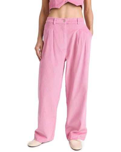 DONNI. Cord Pleated Trouer - Pink
