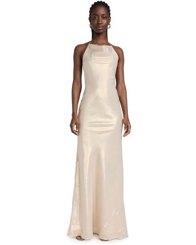 Sergio Hudson Cowl Slip Gown With Low Back - Natural