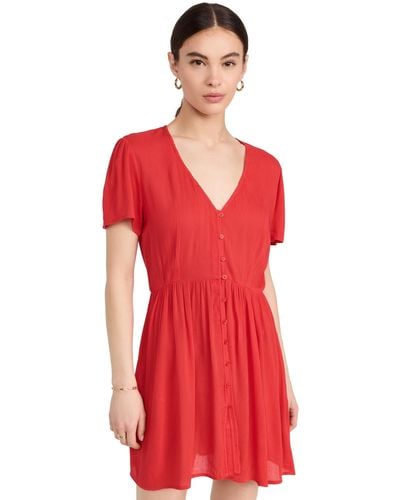Playa Lucila Button Mini Dress - Red