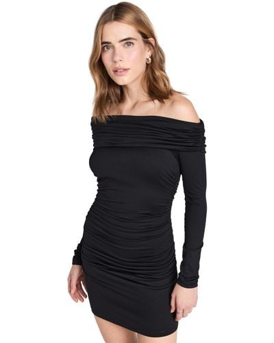 Susana Monaco Susana Onaco Off Shoulder Gathered Dress - Black