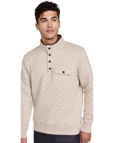 Faherty Epic Quilted Fleece Pullover - Natural