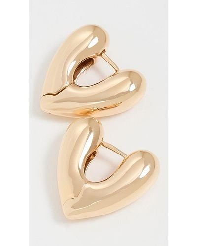 Annika Inez Large Heart Hoops in Silver