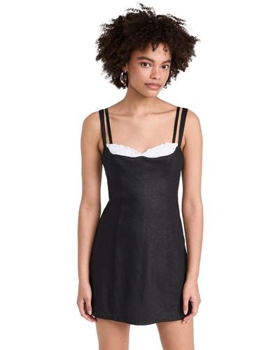 Reformation Lovella Linen Dress - Black