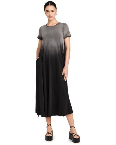 Raquel Allegra Short Sleeve Drama Maxi Dress - Black
