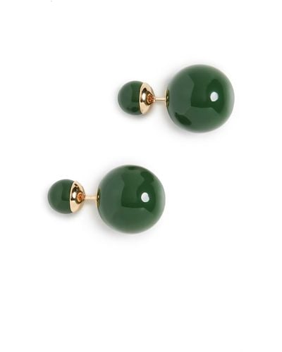 Shashi Verde Double Ball Earrings - Green