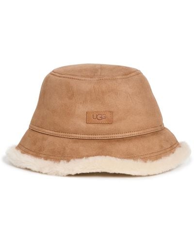 UGG Sheepskin Bucket Hat - White