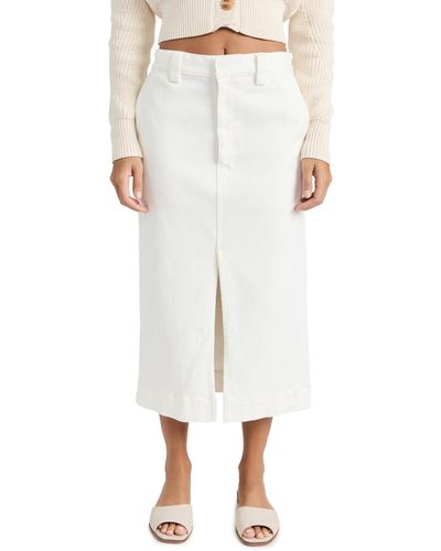Enza Costa Slit Skirt - White