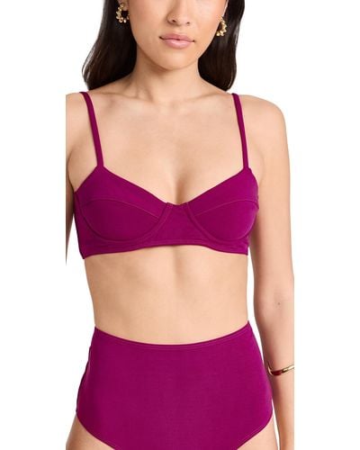 Mara Hoffman Ara Hoffan Ua Bikini Top Evante - Purple