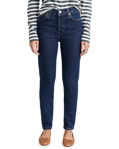 RE/DONE High Rise Skinny Jeans - Blue
