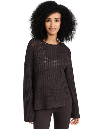 SABLYN Open Knit Cashere Sweater - Black