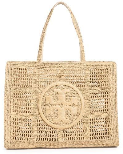 Tory Burch Ella Hand Crocheted Large Tote - Natural