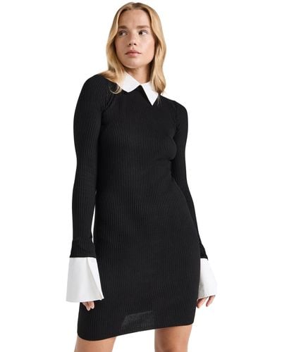 Caroline Constas Agnes Knit Dress Black White Cobo