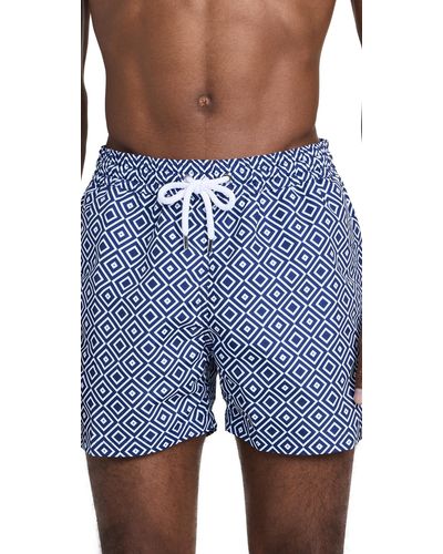 Frescobol Carioca Angra Print Sport Shorts - Blue