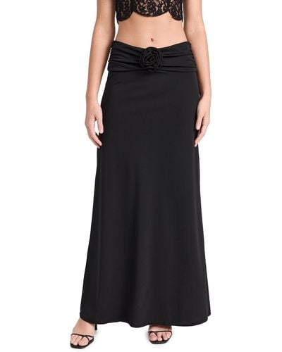 Wayf Ruched Axi Skirt - Black