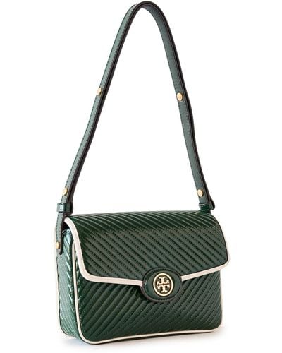 Tory Burch Robinson Puffy Patent Quilted Convertible Bag - Green