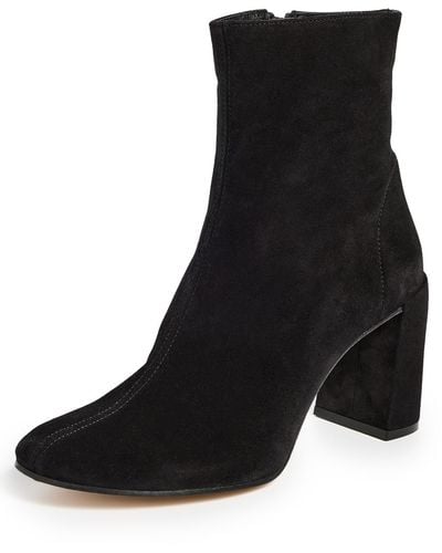 BY FAR Vlada Suede Leather Booties - Black