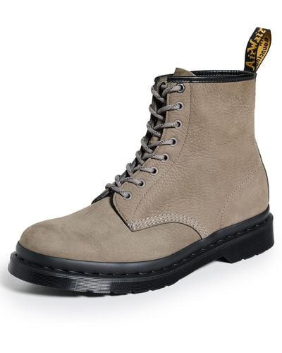 Dr. Martens 1460 Milled Nubuck Leather Lace Up Boots - Brown