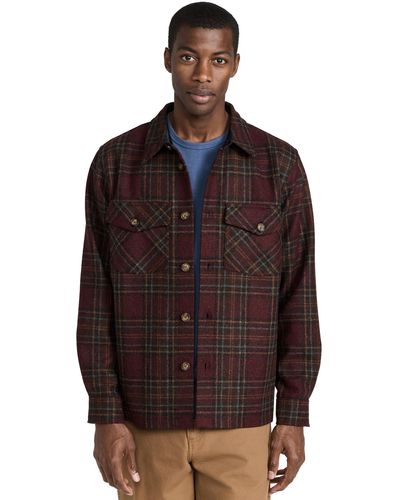 Portuguese Flannel Portuguee Flannel Check Hirt Jacket - Brown