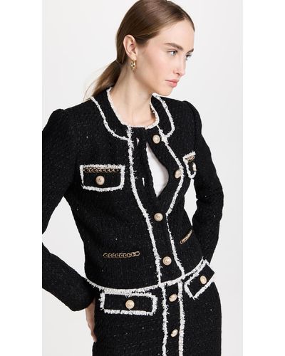 Generation Love Serena Contrast Tweed Jacket - Black