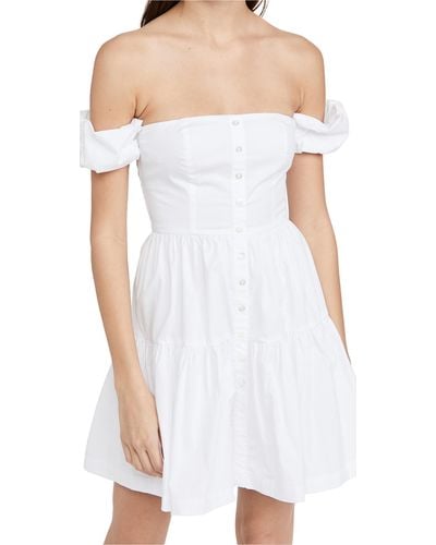 STAUD Mini Elio Dress - White