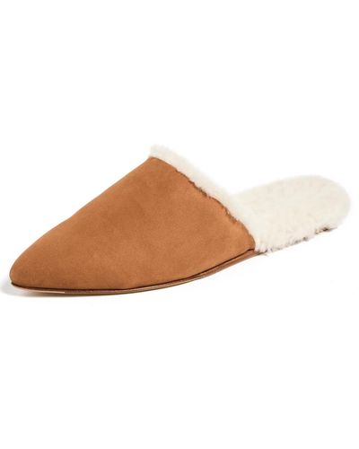 Jenni Kayne Shearling Lined Mules - White