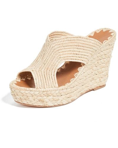 Carrie Forbes Lina Wedge Mules - Natural