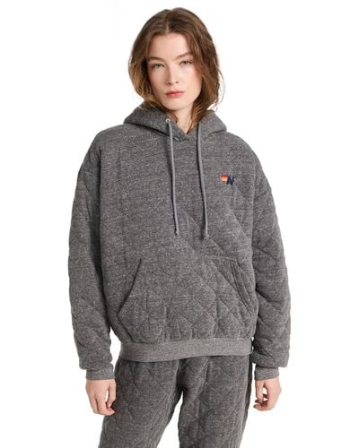 Aviator Nation Quilted Pullover - Gray