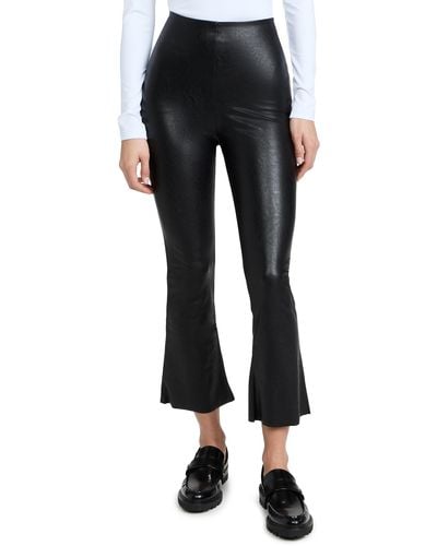 Commando Faux Leather Cropped Flare Pants - Black
