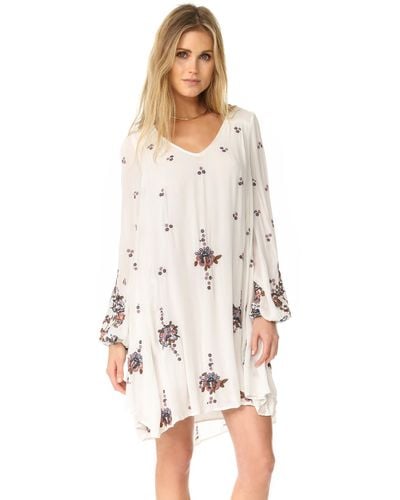 Free People Oxford Embroidered Mini Dress - Natural