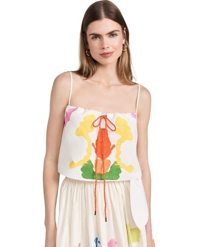 Rosie Assoulin Drawstring Belly Top - Multicolour