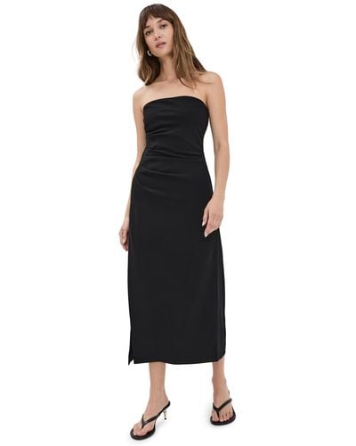 Proenza Schouler Shira Strapless Dress In Matte Crepe - Black