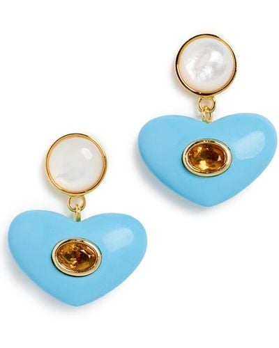 Lizzie Fortunato Enamored Earrings In - Blue