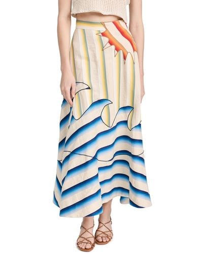 Rosie Assoulin Ocean Applique Skirt - Blue